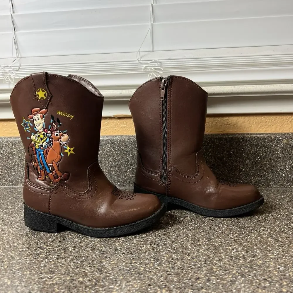 Disney Toy Story Woody Cowboy Boot Little Kid Toddler 10 Brown Western Synthetic